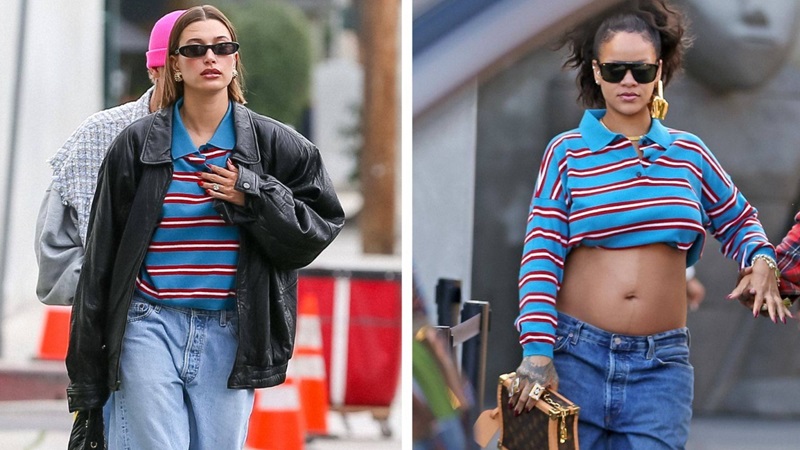 Hailey Bieber cùng Rihanna tỏa sáng trong chiếc áo polo theo phong cách preppy: phối đồ cho nữ sinh viên