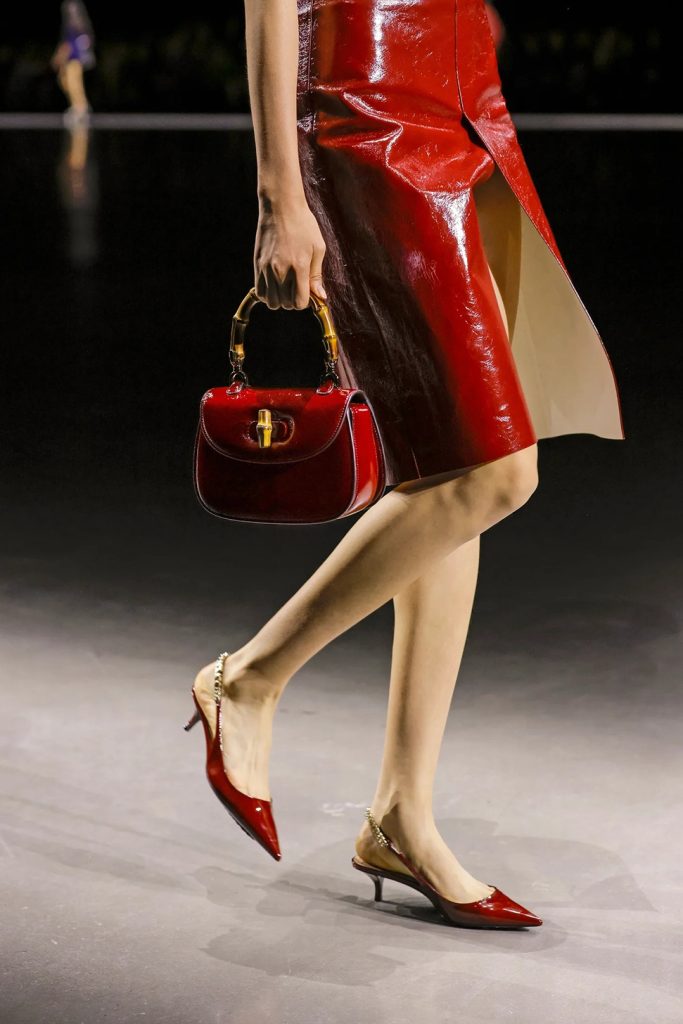 Kitten Heels xuất hiện trên sàn diễn Xuân Hè 2024 của Gucci tại Milan. Ảnh: Getty Images.