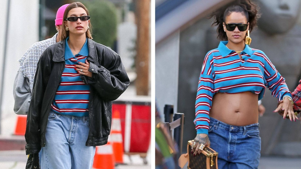 Đến sao hạng A như Rihanna hay Hailey Bieber cũng trưng dụng phong cách preppy.